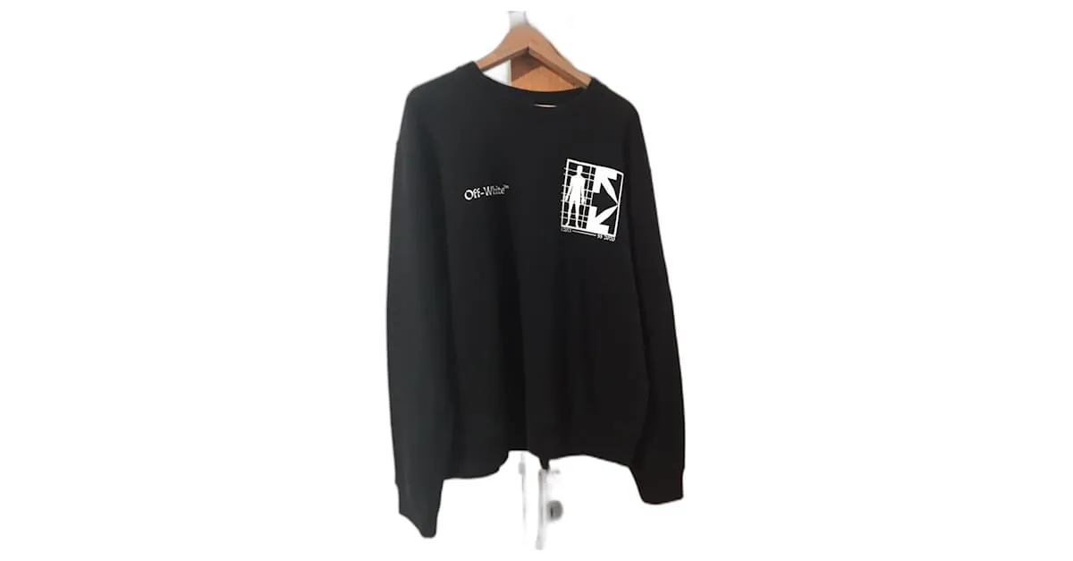 Off White Sudadera blanco roto Negro 