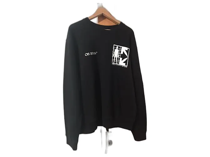 Off White Sudadera blanco roto Negro 