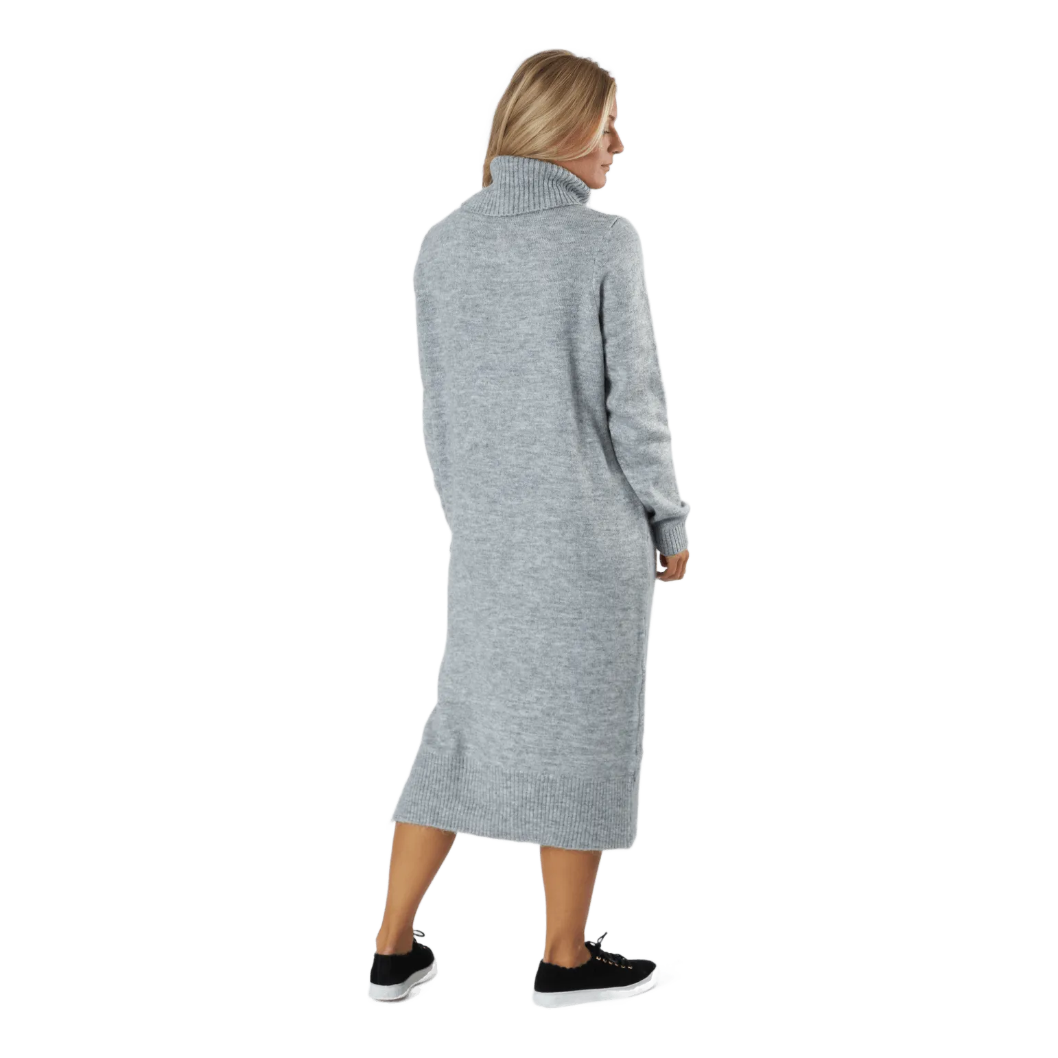 Only Onlbrandie L/s Roll Neck Dress Light Grey Melange