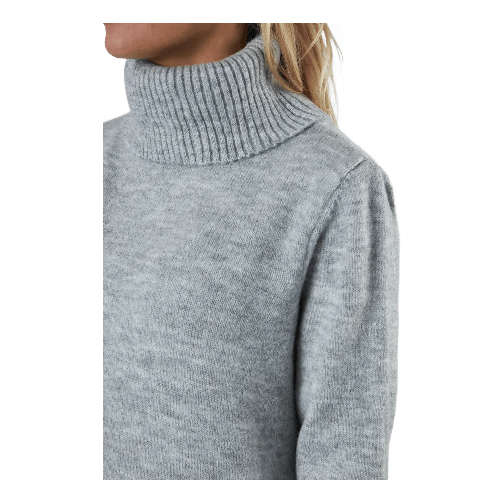 Only Onlbrandie L/s Roll Neck Dress Light Grey Melange