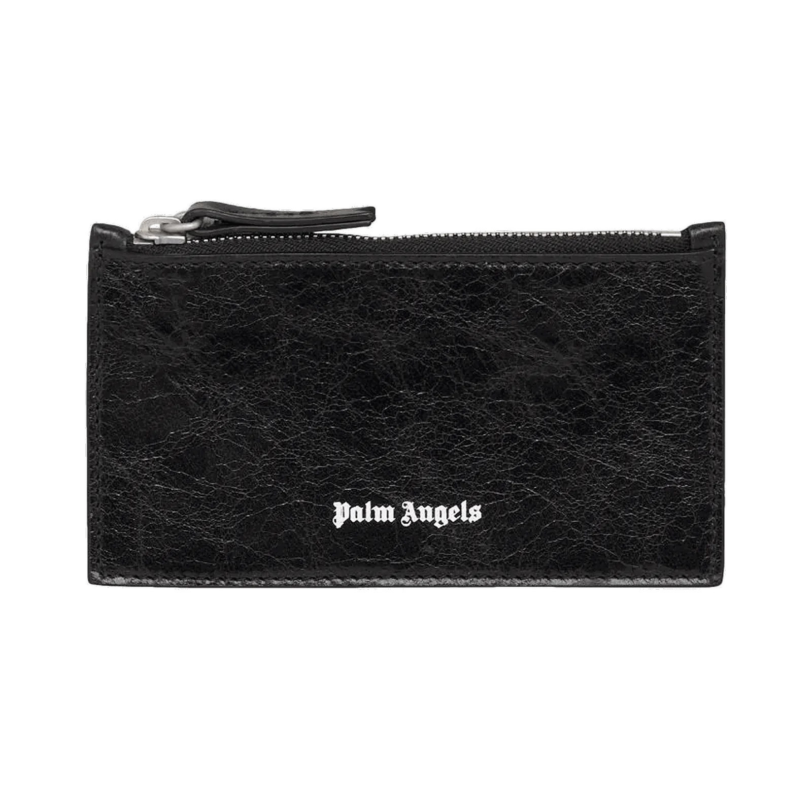 Palm Angels Crinkle Leather Zip Card Holder