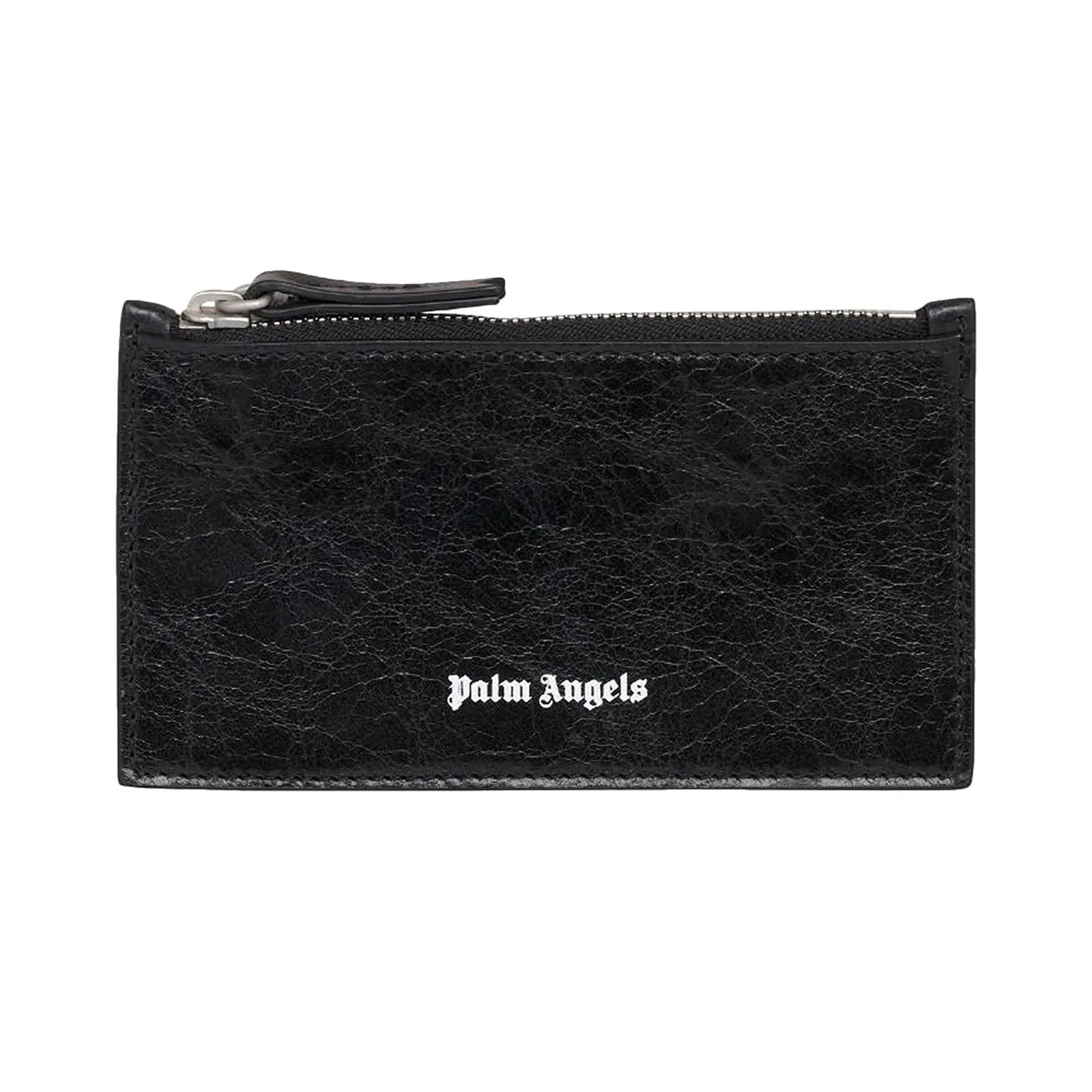 Palm Angels Crinkle Leather Zip Card Holder