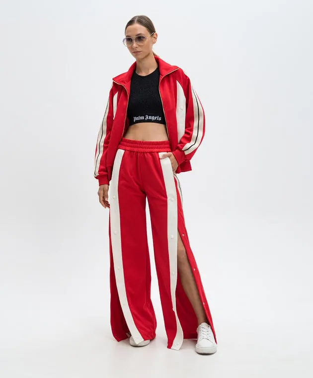 Palm Angels Red sports pants with stripes