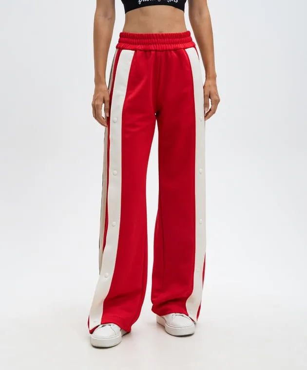 Palm Angels Red sports pants with stripes