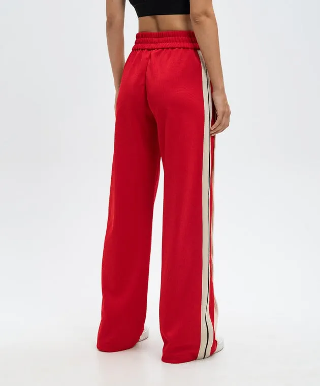 Palm Angels Red sports pants with stripes