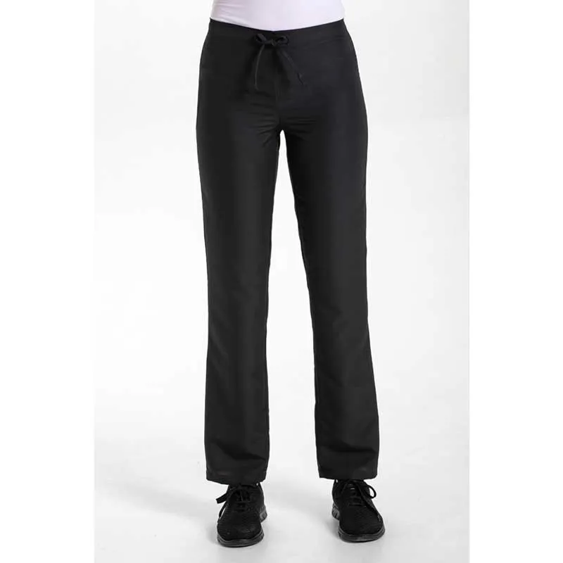 PANTALóN MICROFIBRA NEGRO MEDIA CINTURA ELáSTICA Y CINTA  DYNEKE