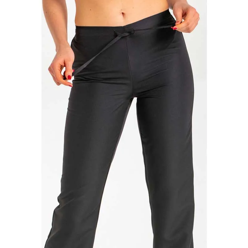 PANTALóN MICROFIBRA NEGRO MEDIA CINTURA ELáSTICA Y CINTA  DYNEKE