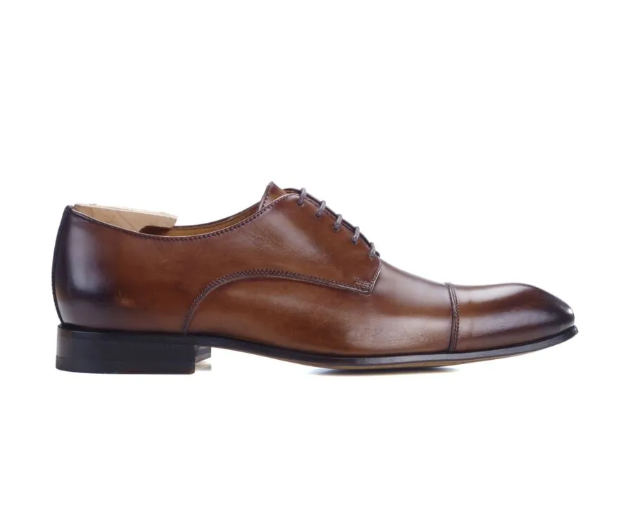 PATINA COGNAC DERBY SHOES  GARSTON