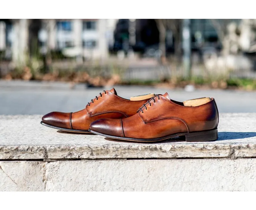 PATINA COGNAC DERBY SHOES  GARSTON