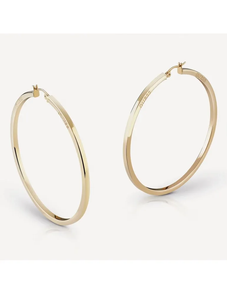 Pendientes Aros Guess Grandes Mujer Acero Dorado JUBE04199
