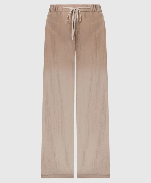 Peserico Beige pants with a reaper effect
