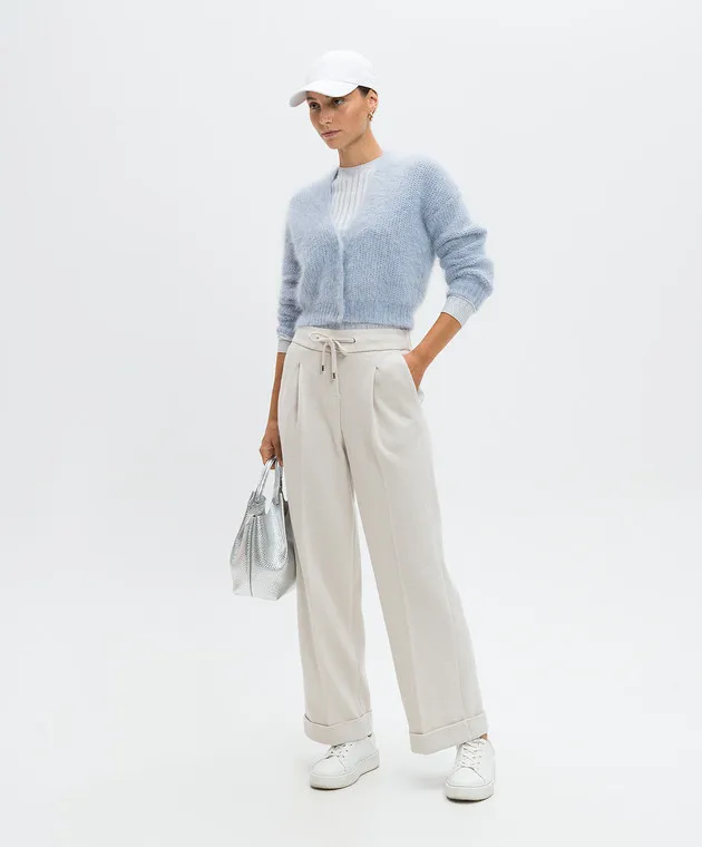 Peserico Beige pants with wool and lurex