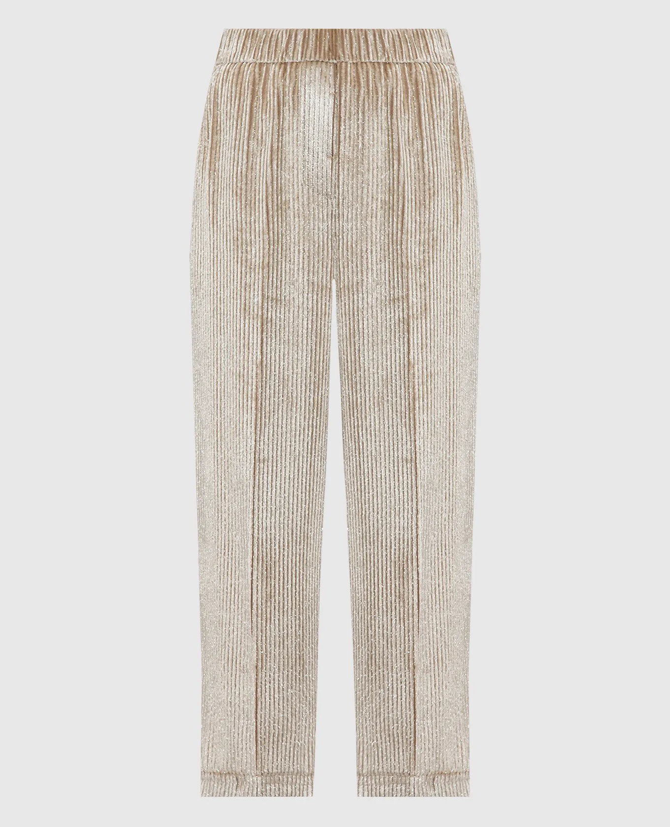Peserico Beige velor pants with lapels