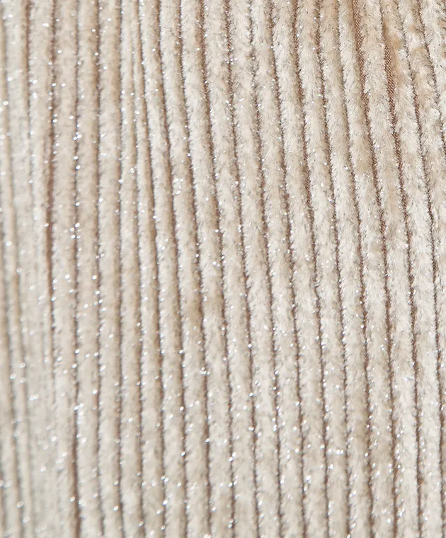 Peserico Beige velor pants with lapels