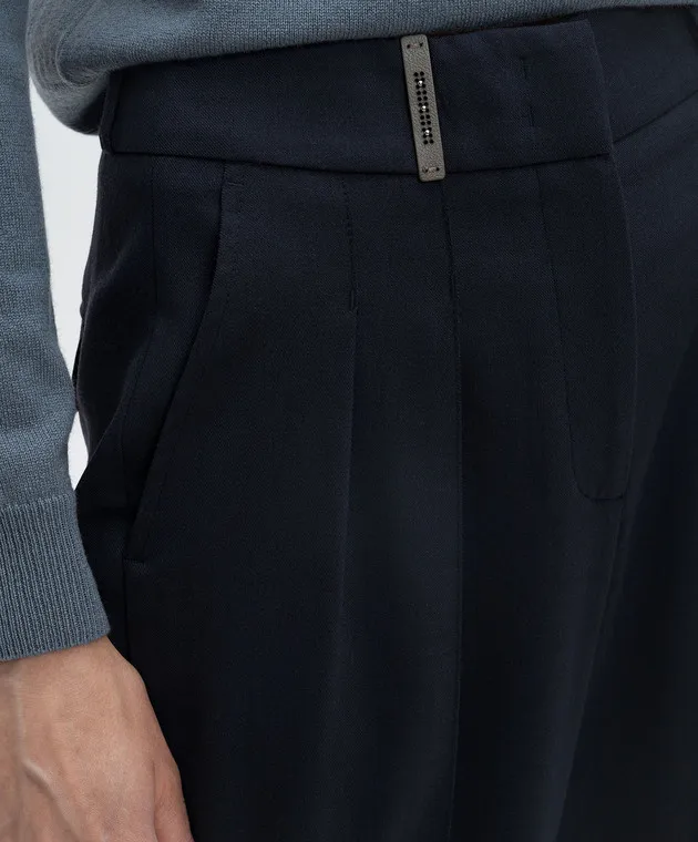 Peserico Blue pants with wool