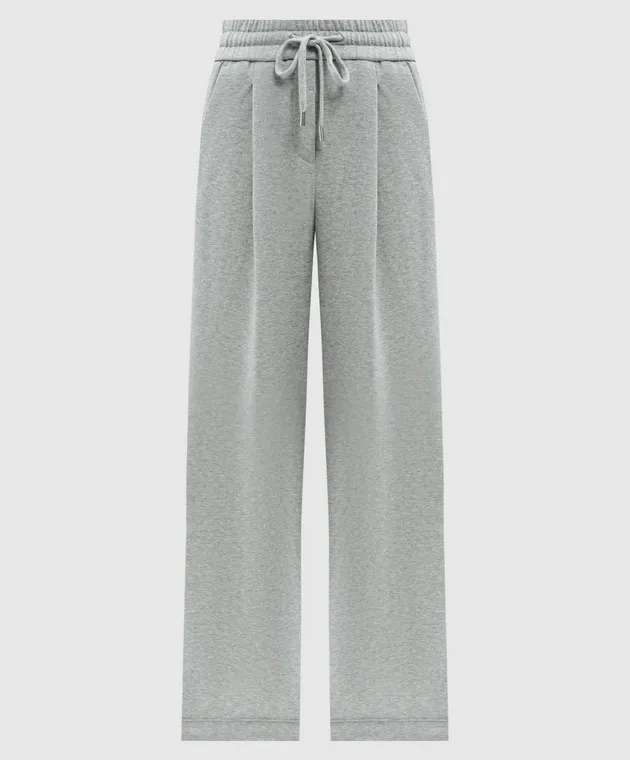 Peserico Gray sports pants with lurex
