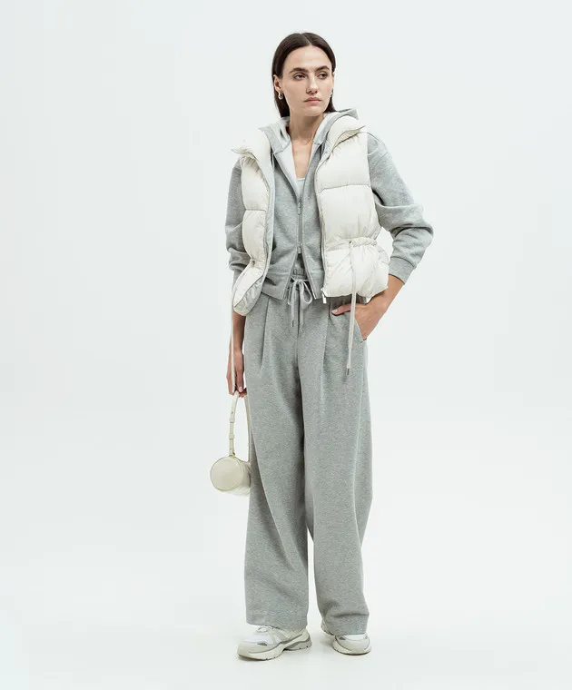 Peserico Gray sports pants with lurex