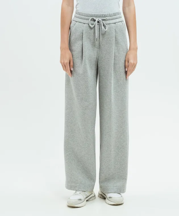 Peserico Gray sports pants with lurex