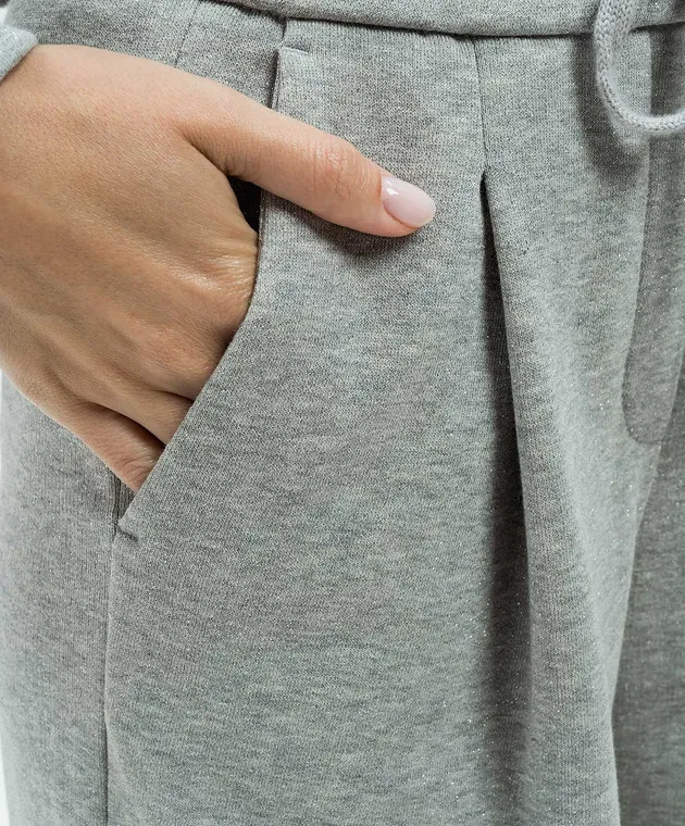 Peserico Gray sports pants with lurex