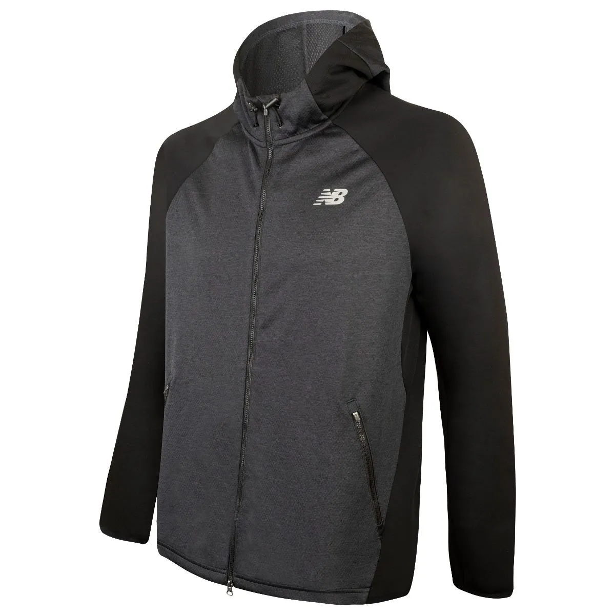 Poleron Running Hombre New Balance Full Zip Negro
