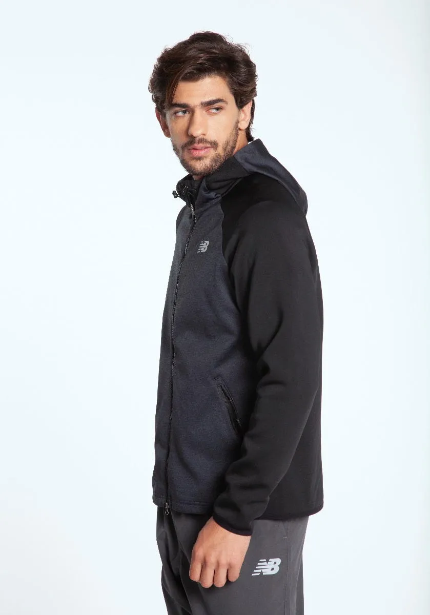 Poleron Running Hombre New Balance Full Zip Negro