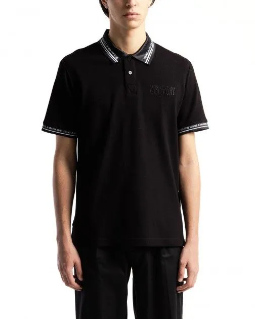 Polo piquet Versace Jeans Couture 76GAGT09 Negro