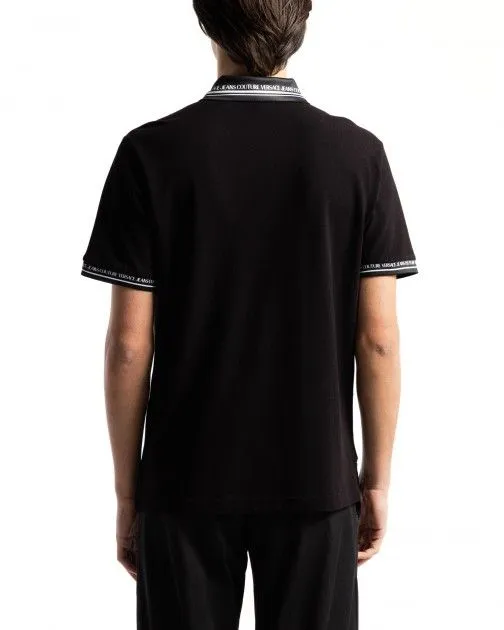 Polo piquet Versace Jeans Couture 76GAGT09 Negro