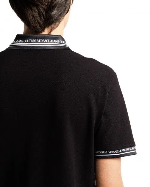 Polo piquet Versace Jeans Couture 76GAGT09 Negro