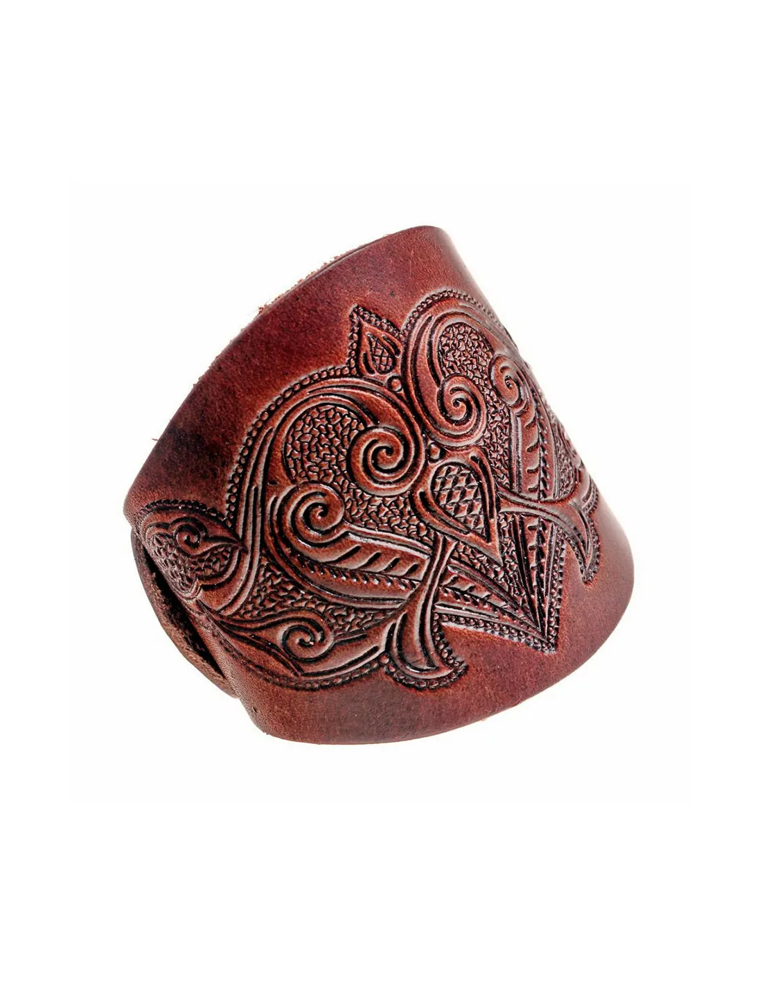 Pulsera medieval con relieves en cuero