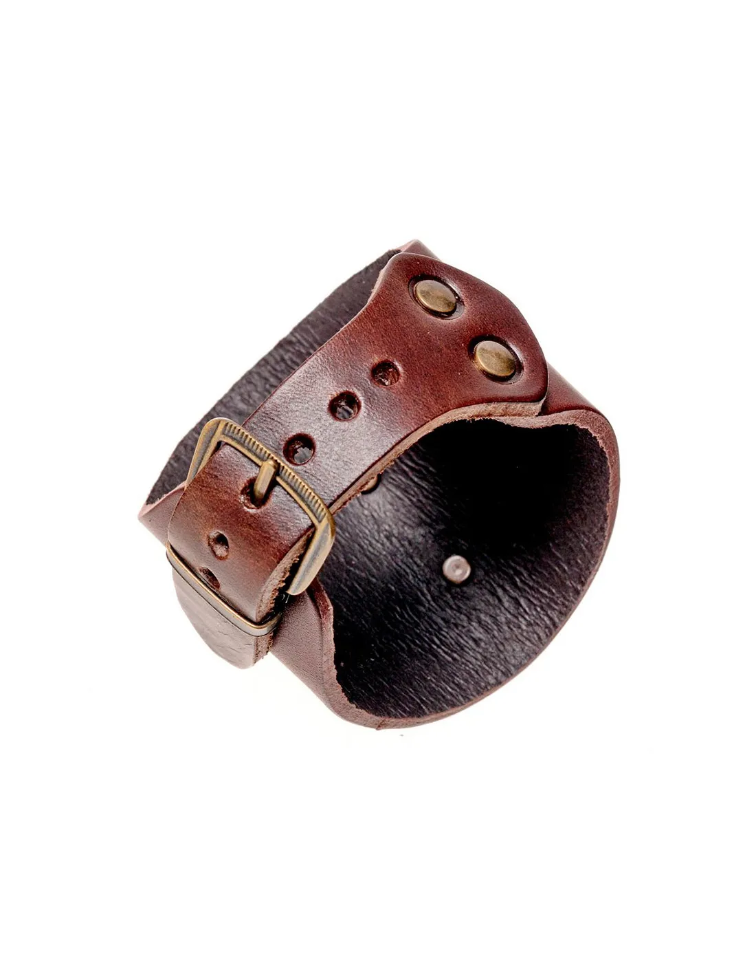 Pulsera medieval con relieves en cuero