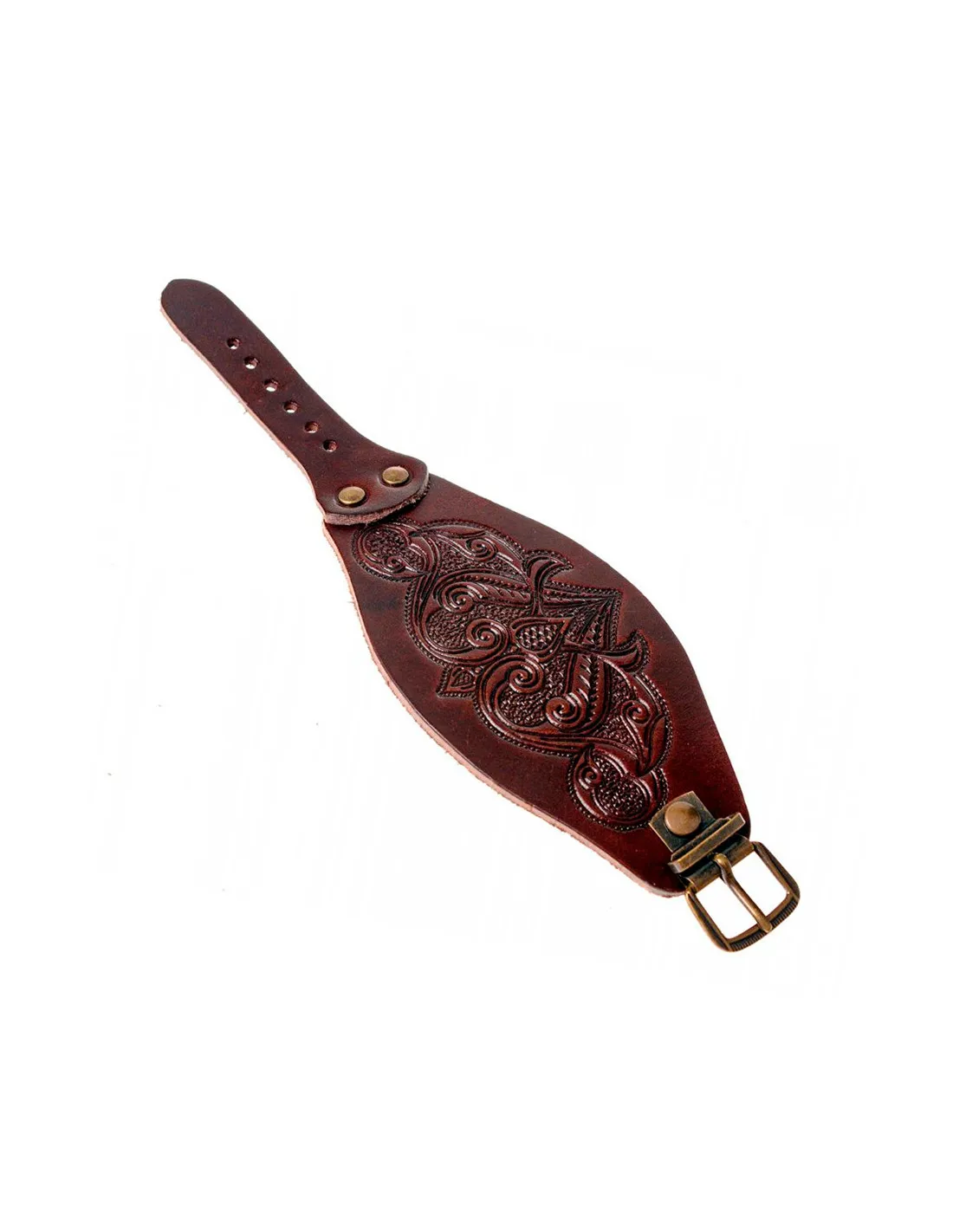 Pulsera medieval con relieves en cuero