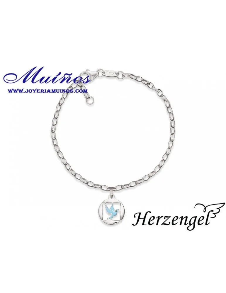 Pulsera plata niña Herzengel paloma paz