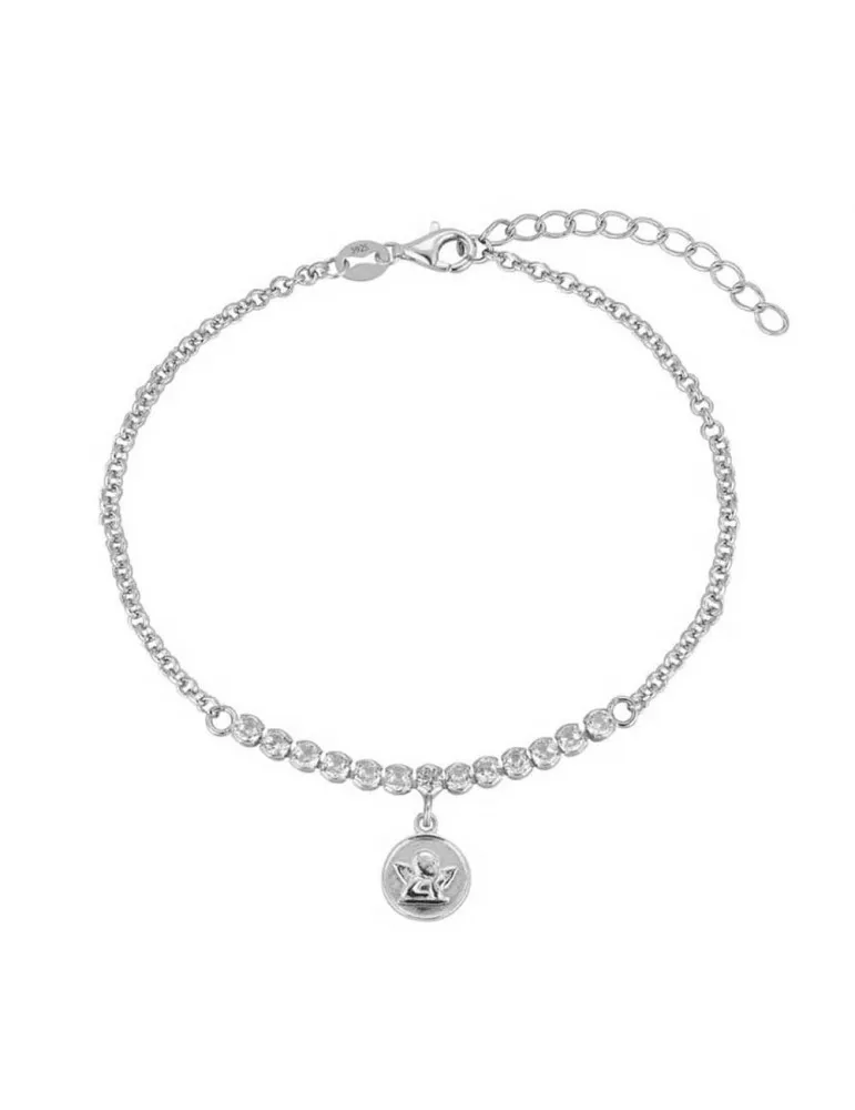 Pulsera Plata Niña Plata Ángel y Circonitas Promojoya