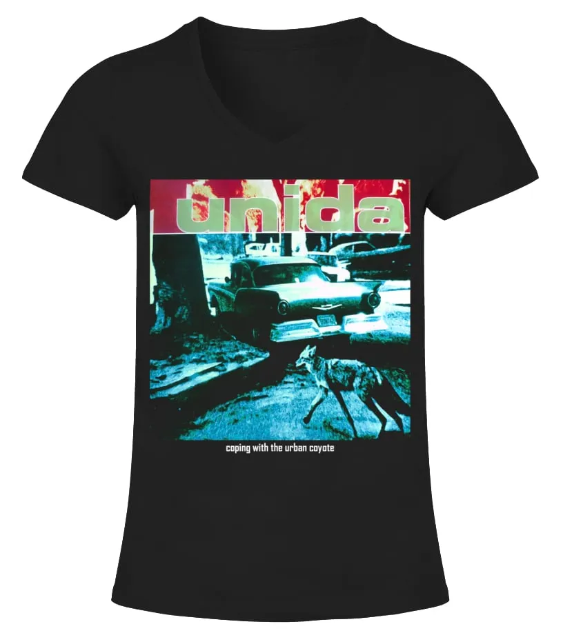 RK90SBKUNIDA  COPING WITH THE URBAN COYOTE CAMISETA CUELLO PICO MUJER