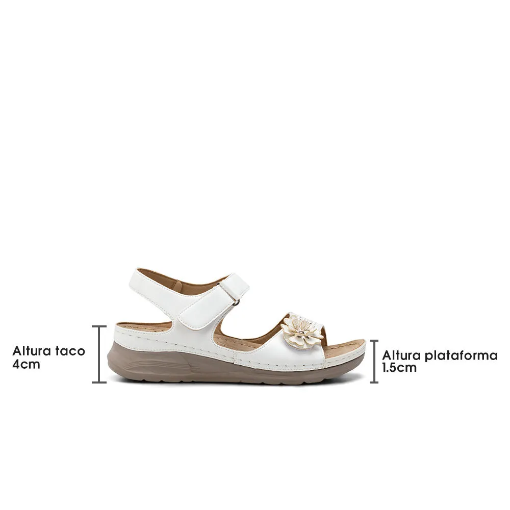 Sandalia Plataforma Blanco Casual Js51 Weide