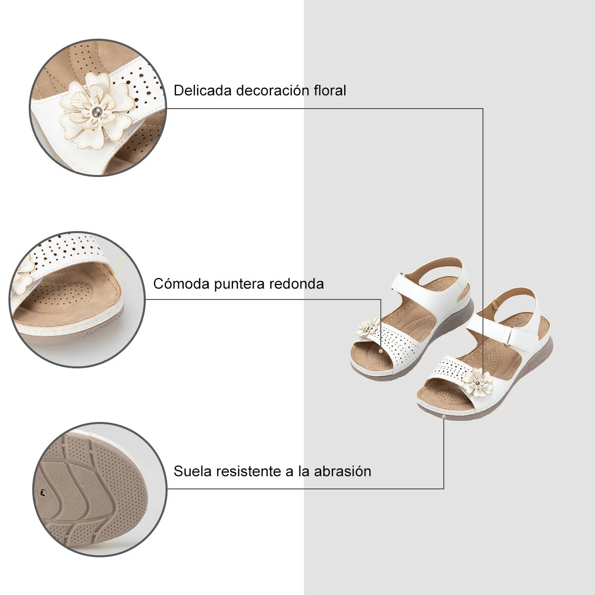 Sandalia Plataforma Blanco Casual Js51 Weide