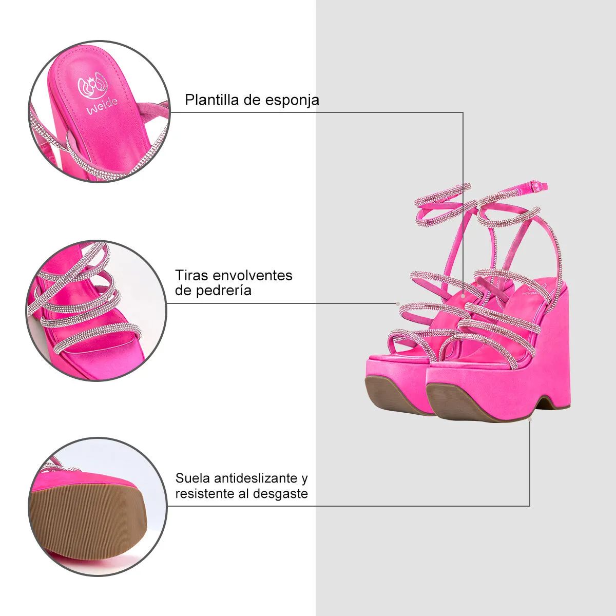 Sandalia Plataforma Durazno Fiesta Tfa185 Weide