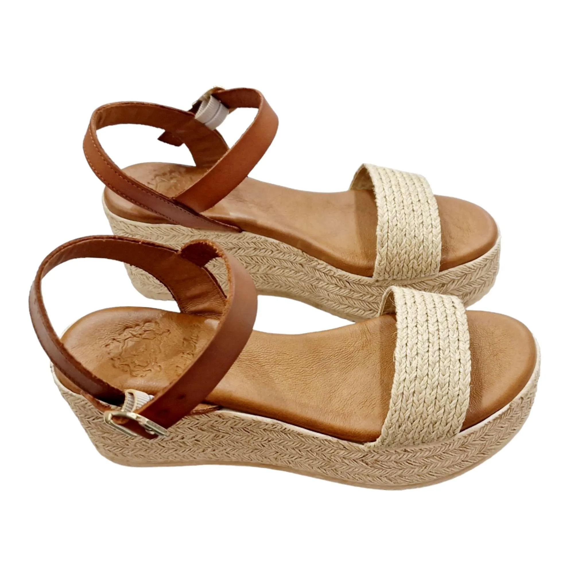 SANDALIA PLATAFORMA MUJER PALA YUTE PULSERA NATURAL