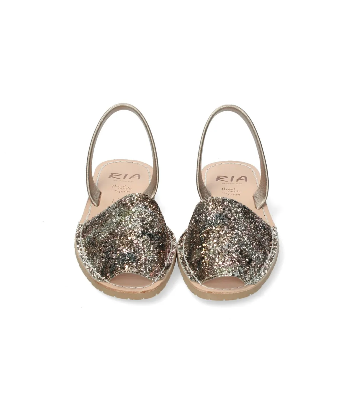 Sandalias en piel metalizada marrón