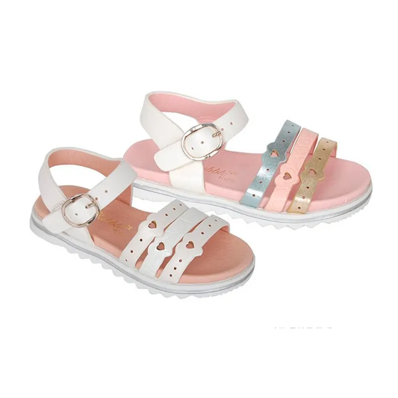 Sandalias para niña con hebilla y tira empeine