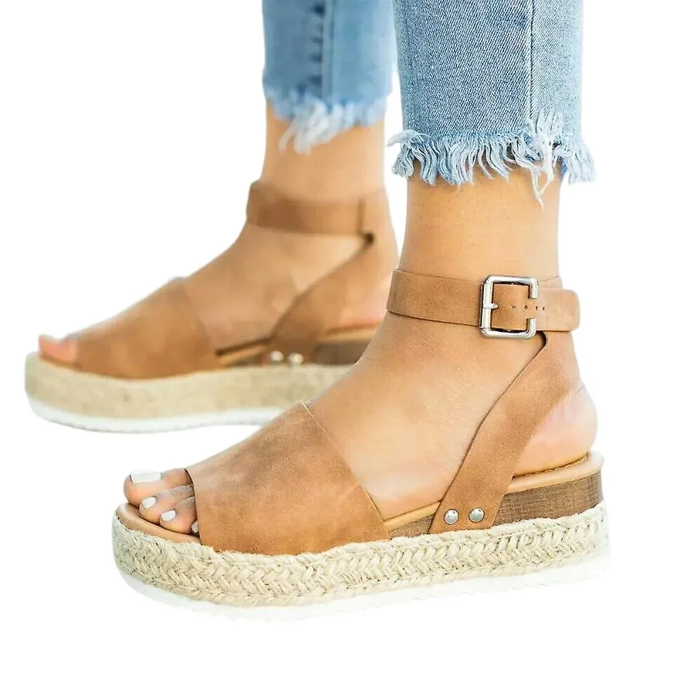 Sandals Women Dressy Summer Flat Ankle Buckle Strap Clip Toe For Birthday Party Adult Ceremony