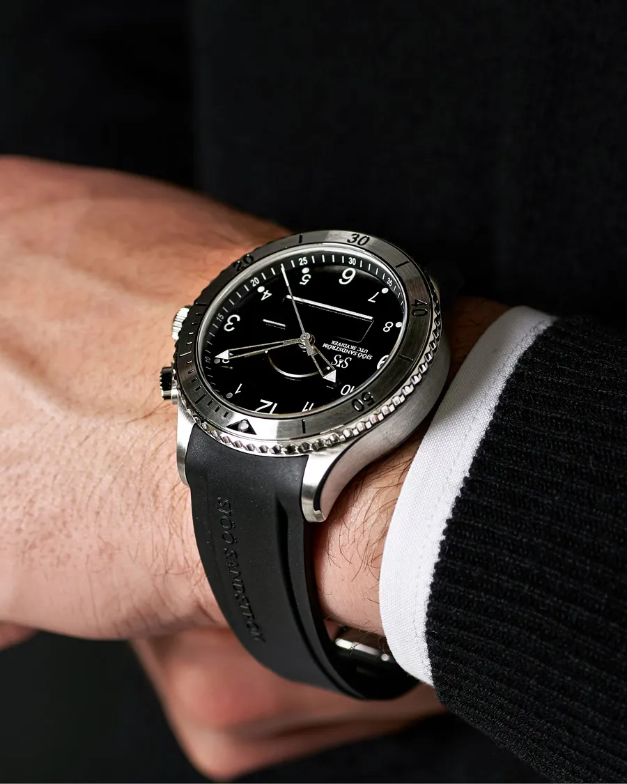Sjöö Sandström UTC Skydiver 44,2mm Black and Black Rubber