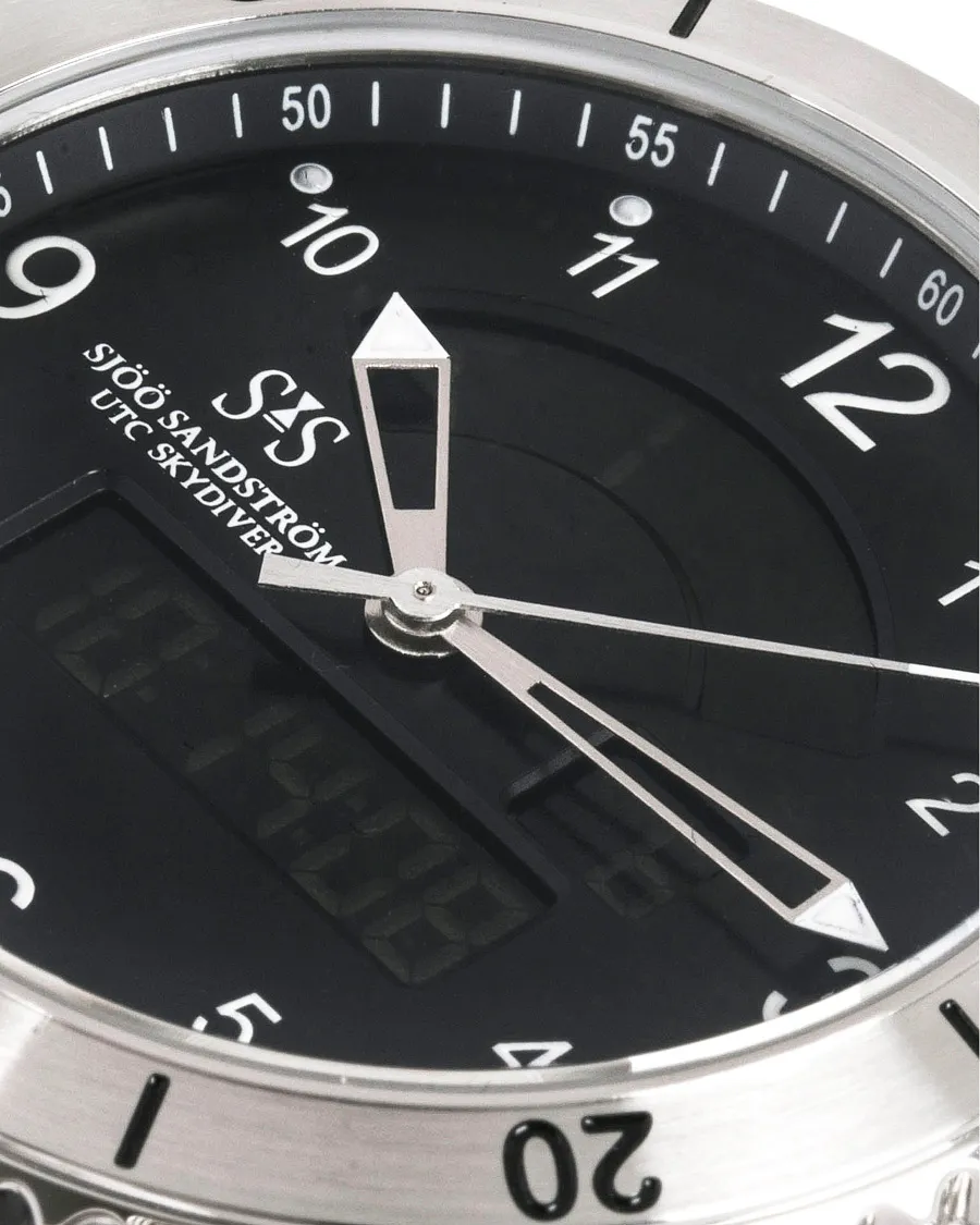 Sjöö Sandström UTC Skydiver 44,2mm Black and Black Rubber