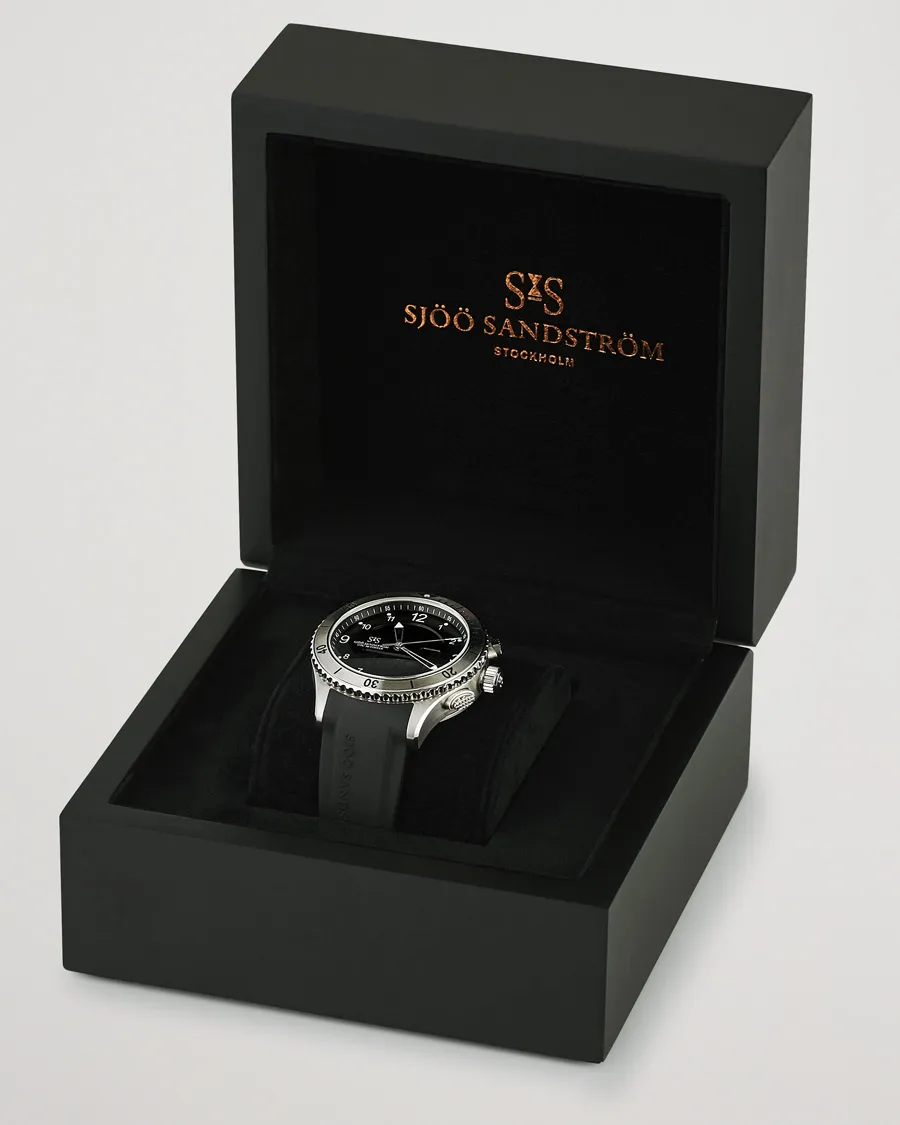 Sjöö Sandström UTC Skydiver 44,2mm Black and Black Rubber