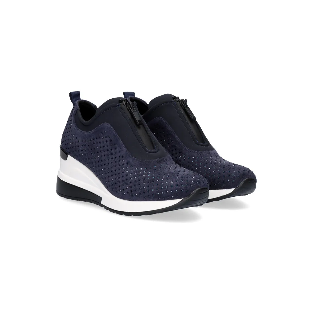 SNEAKER PLATAFORMA EX24 EN AZUL CON BRILLANTES
