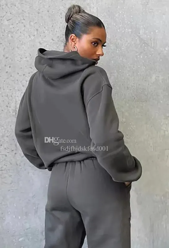 SOBRE DE PISTAS MUJERES CONEDIADA MUJERES 2 piezas Conjunto de sudadera con sudadera con capucha de manga de manga larga deporti