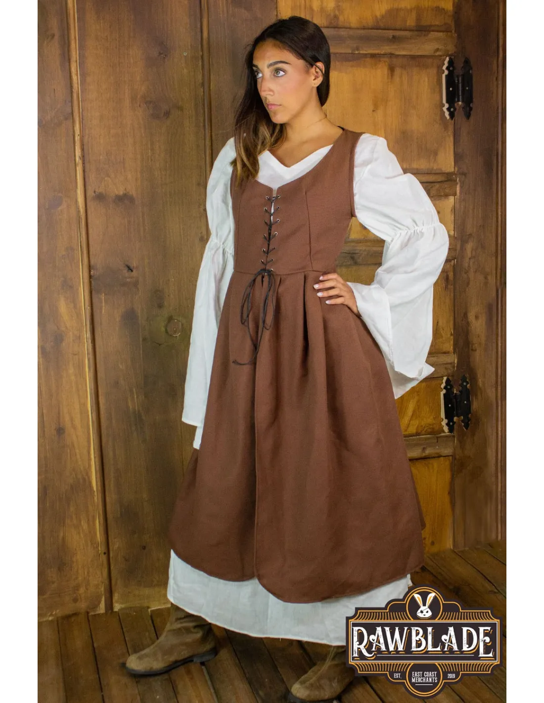 SOBREVESTA MEDIEVAL MARKETTA PARA MUJER  MARRóN