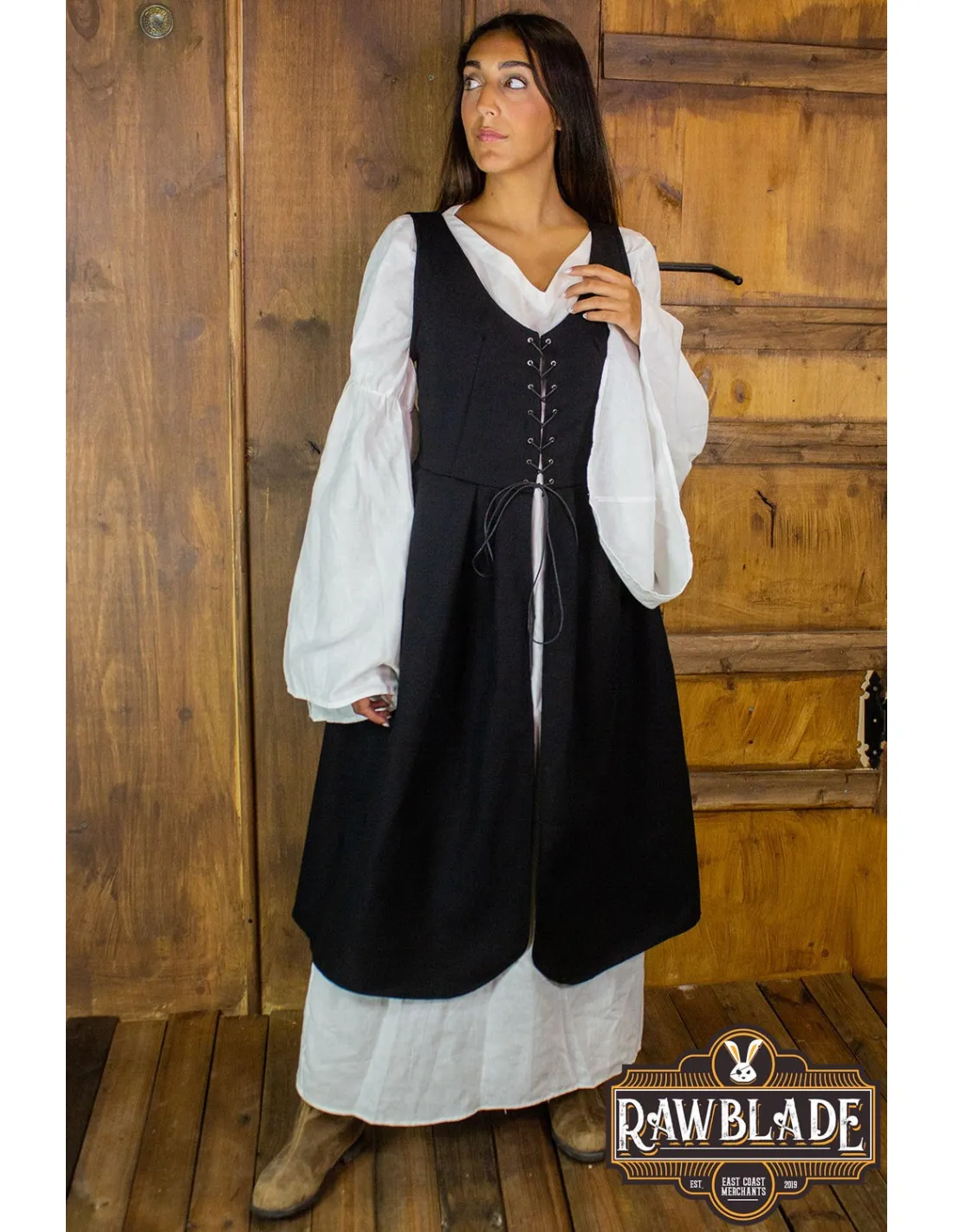 SOBREVESTA MEDIEVAL MARKETTA PARA MUJER  NEGRO