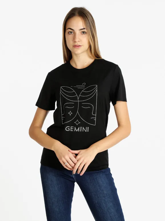 Solada Camiseta de manga corta mujer signo del zodiaco Géminis