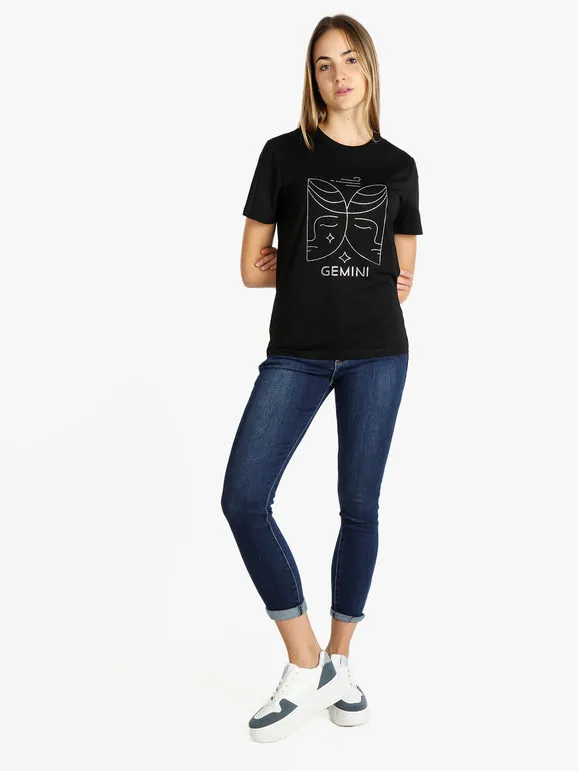 Solada Camiseta de manga corta mujer signo del zodiaco Géminis